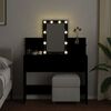 vidaXL Dressing Table with LED Black 100x40x130 cm