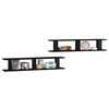 vidaXL Wall Shelf 2pcs High Gloss Black 105x18x20cm Engineered Wood