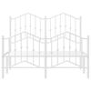 vidaXL Metal Bed Frame without Mattress with Footboard&nbsp;White 120x190cm