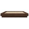 vidaXL Bed Frame with LED Lights without Mattress Brown Oak 120x190cm