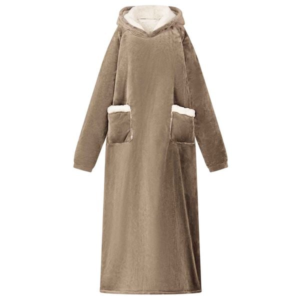 vidaXL Blanket Hoodie Camel 150 x 87 cm Fleece and Flannel