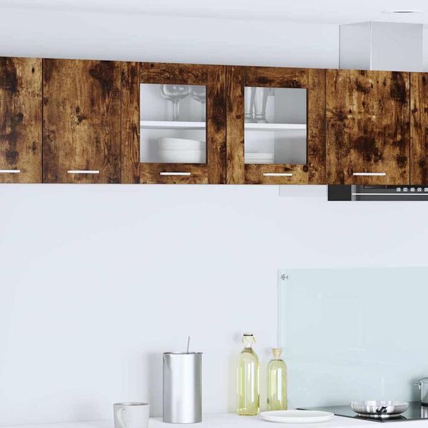 vidaXL Hanging Cabinet with Door Smoked Oak and White 80 x 31 x 40 cm