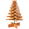 vidaXL Wooden Christmas Tree for Decoration Wax Brown 80 cm Solid Wood Pine
