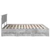 vidaXL Bed Frame with Drawer Concrete Grey 200 x 200 cm Engineer Wood