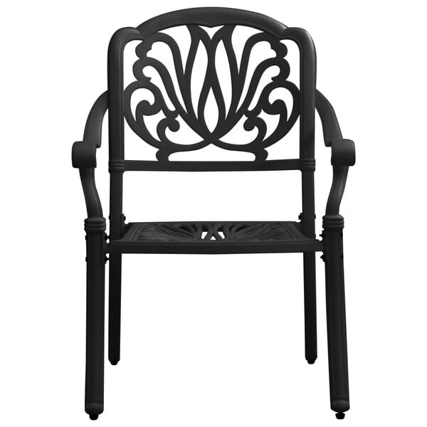 vidaXL Garden Chairs 2 pcs Cast Aluminium Black