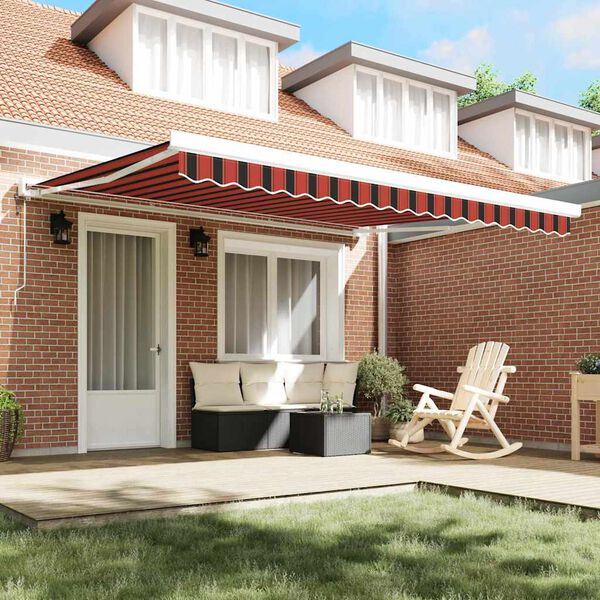 vidaXL Retractable Awning Manual Orange and brown 350 x 250 cm