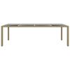 vidaXL Garden Table with Glass Top Beige Poly Rattan