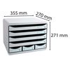Exacompta Desktop Drawer Set Store-Box with 7 Drawers Light Grey