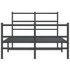 vidaXL Metal Bed Frame without Mattress with Footboard&nbsp;Black 120x190cm