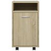 vidaXL Side Cabinet with Wheels Sonoma Oak 33x38x60 cm Engineered Wood