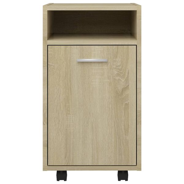vidaXL Side Cabinet with Wheels Sonoma Oak 33x38x60 cm Engineered Wood