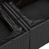 vidaXL Garden Sofa with Cushion Black 141 x 62 x 69cm Poly Rattan