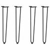 vidaXL hairpin legs for console tables for Console Table 4 pcs Black 72 cm Solid Steel