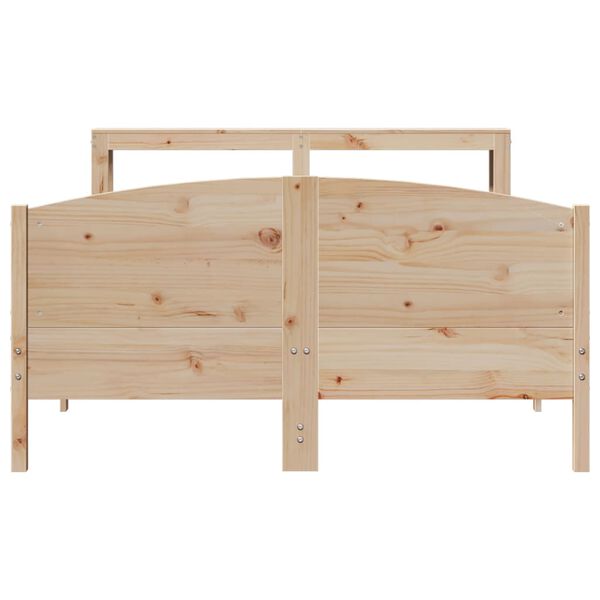 vidaXL Bed Frame without Mattress 120x190 cm Small Double Solid Wood Pine