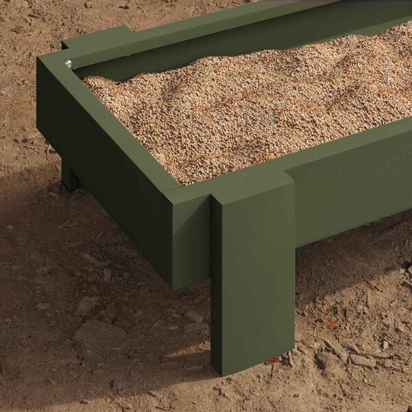 vidaXL Chicken Feeding Trough Olive Green 80 x 28 x 13.5 cm