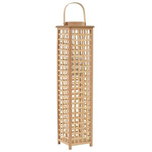 vidaXL Candle Holder | Natural | Bamboo, Glass | Medium | Portable