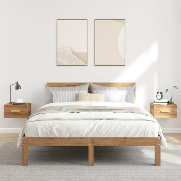 vidaXL Wall-mounted Bedside Cabinets 2 pcs Artisan Oak 35x35x20 cm