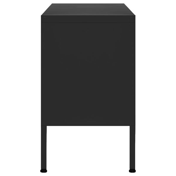 vidaXL TV Cabinet Black 105x35x50 cm Steel