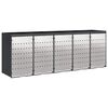 vidaXL Wheelie Bin Storage for 5 Bins Stainless Steel Anthracite