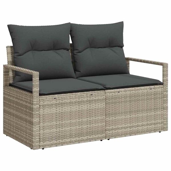 vidaXL Garden Sofa with Cushion 120 x 62 x 69 cm Poly Rattan