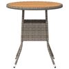 vidaXL Dinner Table Grey and Acacia 70 x 70 x 73 cm Solid Acacia Wood