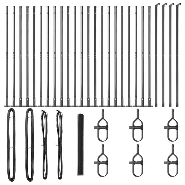 vidaXL Fence Post Grey 50 x 1.6 m (25 mm mesh) Steel and PVC