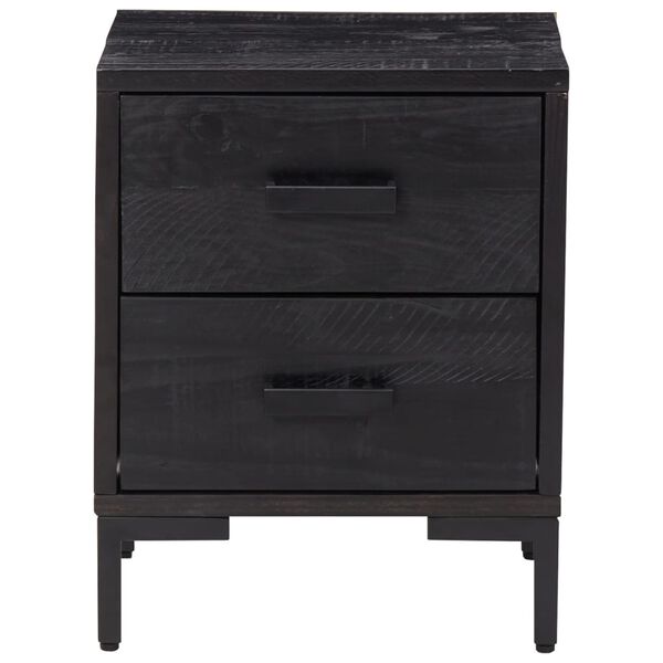 vidaXL Bedside Cabinet Black 36x30x45 cm Solid Pinewood