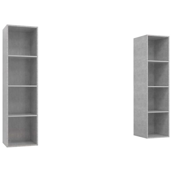 vidaXL Wall-mounted TV Cabinets 2 pcs Concrete Grey Engineered Wood