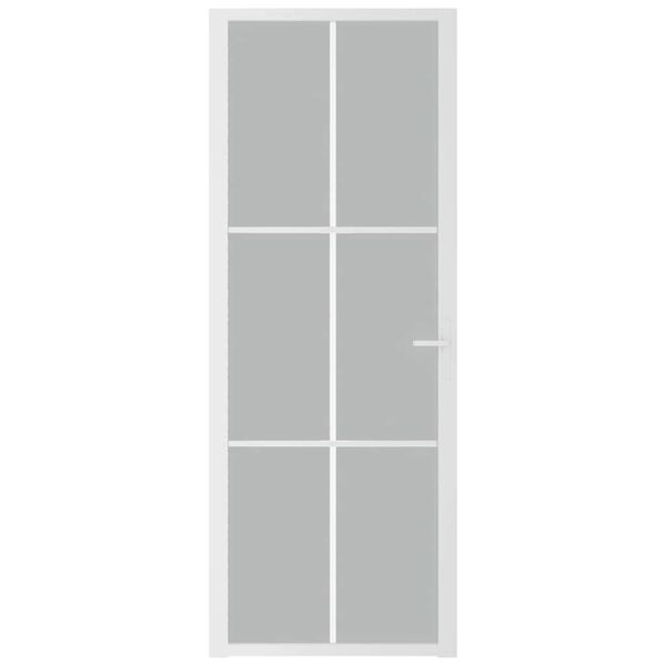 vidaXL Interior Door 76x201.5 cm White Matt Glass and Aluminium