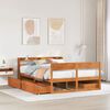 vidaXL Bed Frame without Mattress Wax Brown 160x200 cm Solid Wood Pine