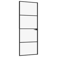 vidaXL Interior Door Black 76x201.5 cm Tempered Glass&Aluminium
