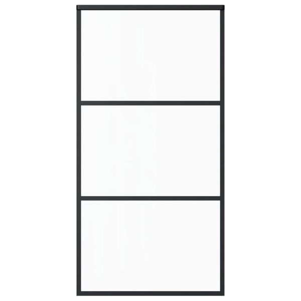 vidaXL Sliding Door ESG Glass and Aluminium 102x205 cm Black