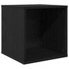 vidaXL Vinyl Album Box Black Oak 37 x 36.5 x 38 cm Engineered Wood