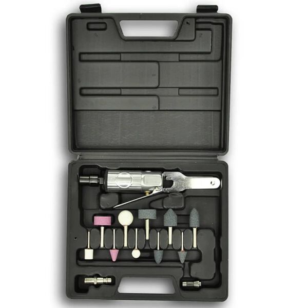 16 Piece 1/4" Air Die Grinder And Stone Kit Set