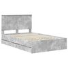vidaXL Bed Frame with Drawer Concrete Grey 120 x 190 cm Engineer Wood