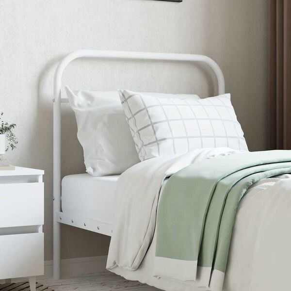 vidaXL Metal Replace Headboard White 90 cm