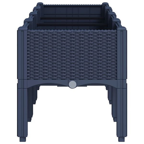 vidaXL Garden Planter with Legs Blue Grey 160x40x42 cm PP
