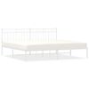 vidaXL Metal Bed Frame without Mattress with Headboard White 193x203cm