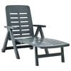 vidaXL Folding Sun Lounger Plastic Green