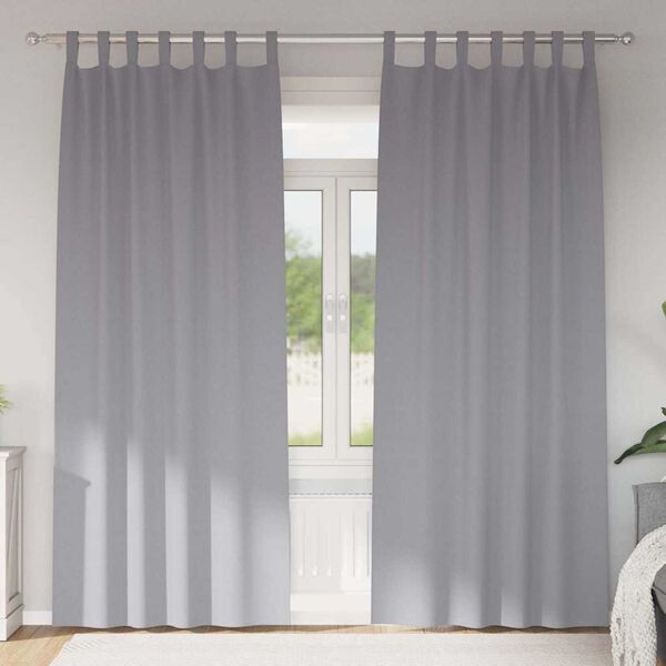 vidaXL Blackout Curtains with Rings 2 pcs Light Grey 260 x 140 cm