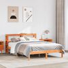 vidaXL Bed Frame with Headboard without Mattress Wax Brown 150x200 cm King Size