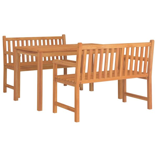 vidaXL 3 Piece Garden Dining Set Solid Wood Teak