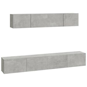 vidaXL 4 Piece TV Cabinet Set Concrete Grey Engineered Wood