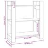 vidaXL Book Cabinet/Room Divider Grey 80x35x91 cm Solid Wood Pine