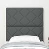 vidaXL Headboard with LED Strip Lights Adjustable Grey 80 cm Fabric