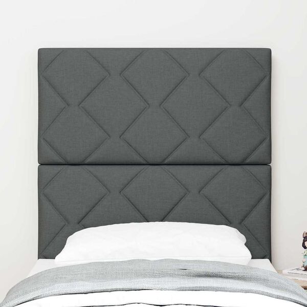 vidaXL Headboard with LED Strip Lights Adjustable Grey 80 cm Fabric