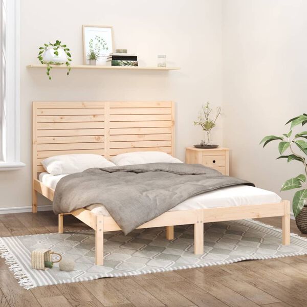 vidaXL Bed Frame without Mattress 150x200 cm King Size Solid Wood