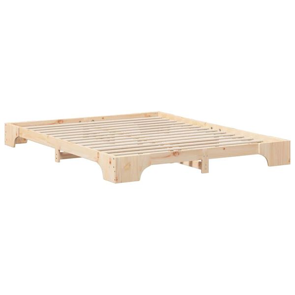vidaXL Bed Frame Brown 160 x 210 cm Solid Pine Wood