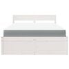 vidaXL Bed with Drawers and Mattress White 140x190 cm Solid Wood Pine