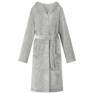 vidaXL Bathrobe Hoodie Grey M Flannel